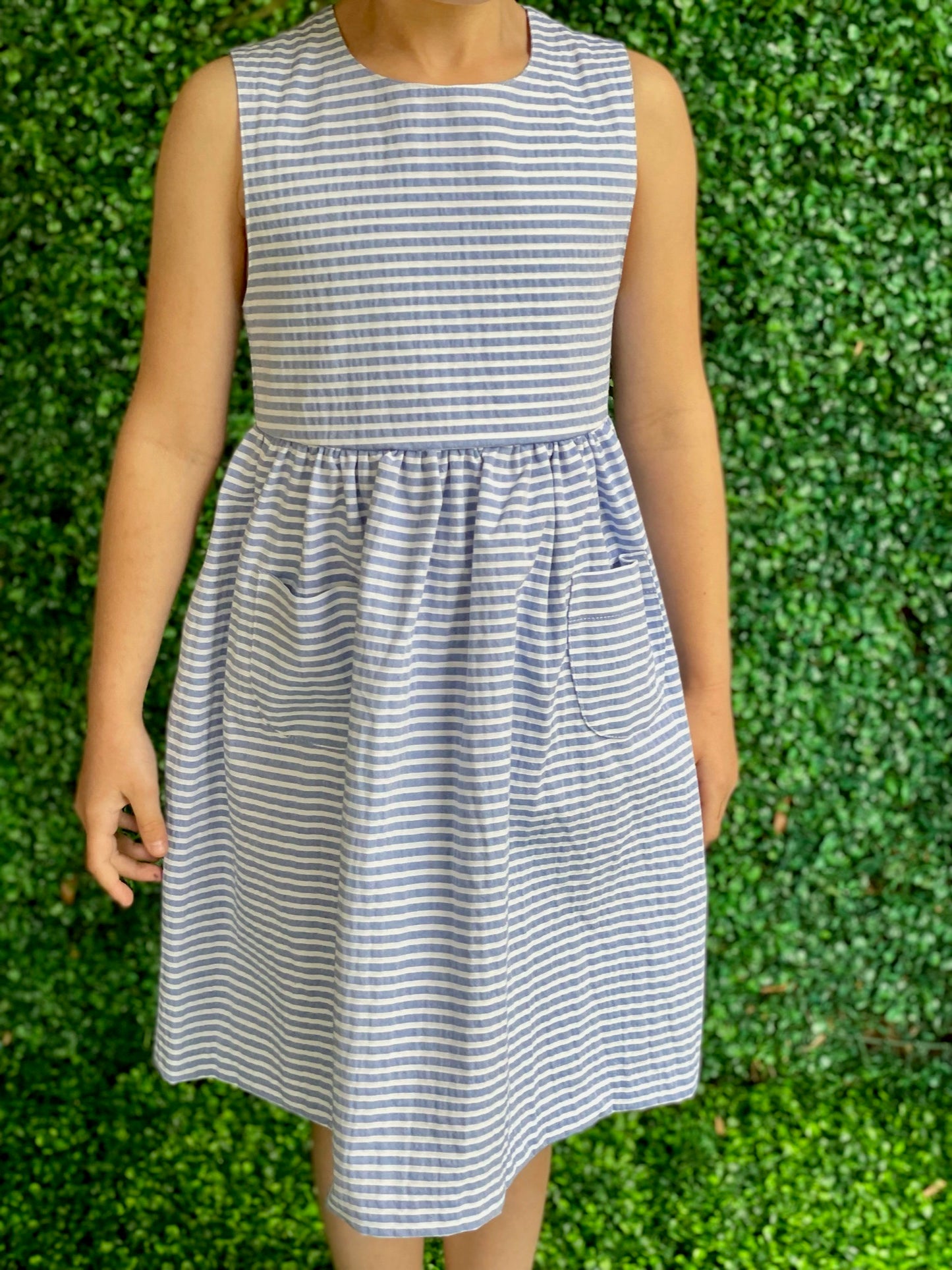 Carlotta Dress - Blue Stripe