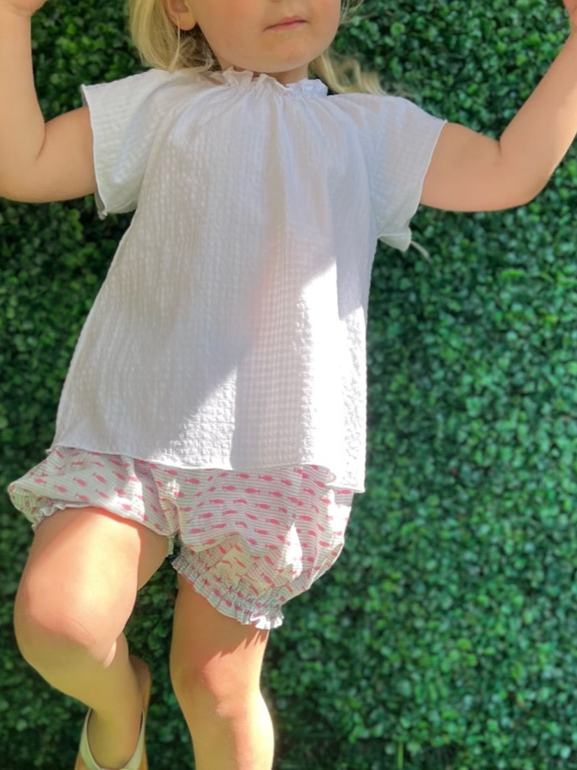 Girl Bloomer Shorts - Pink Fish