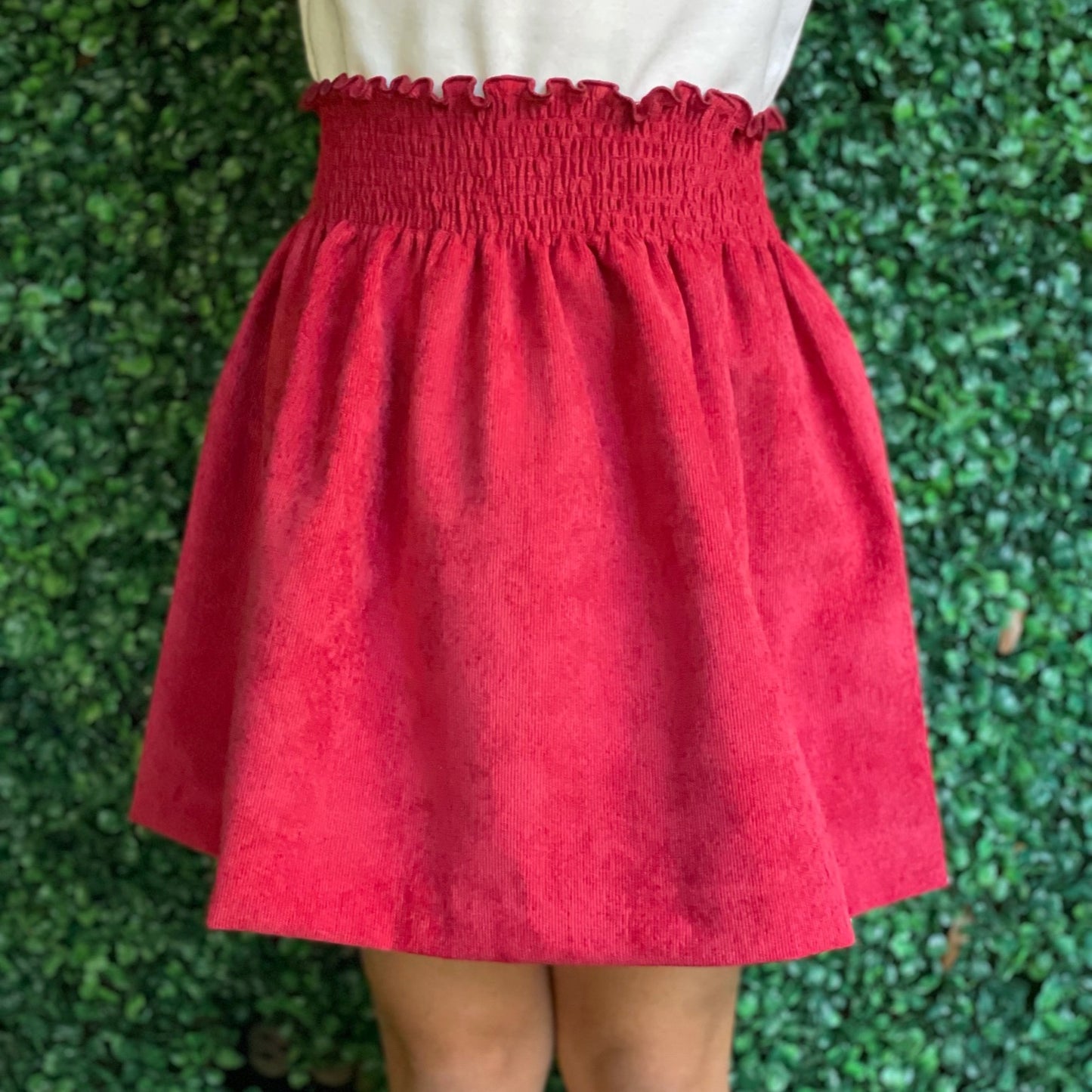 Corduroy Marilia Skirt - Cranberry