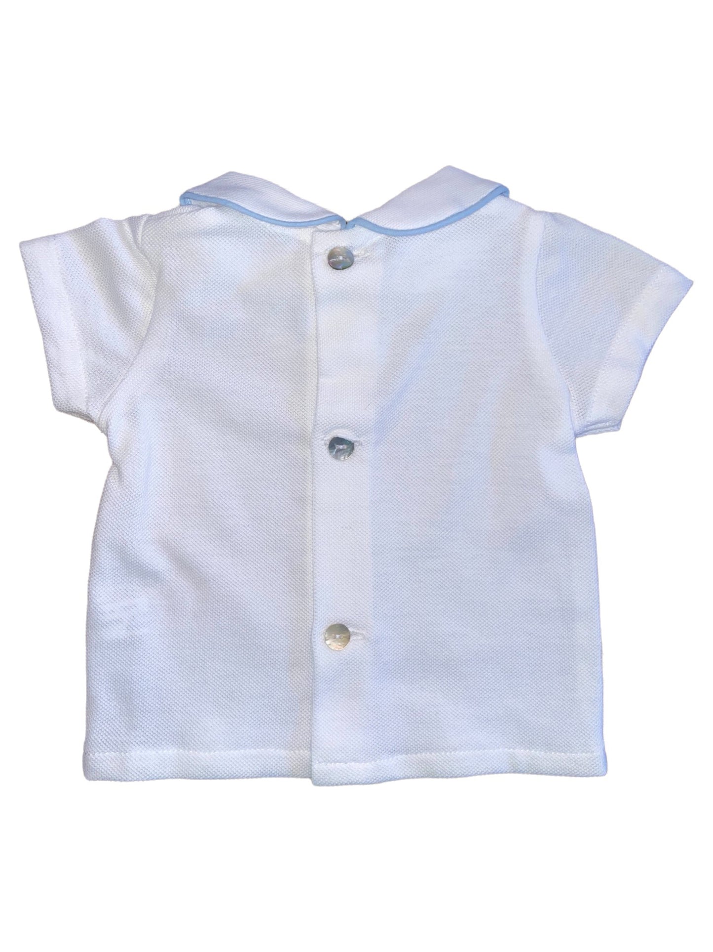 Baby Boy Polo - Light Blue Stitching