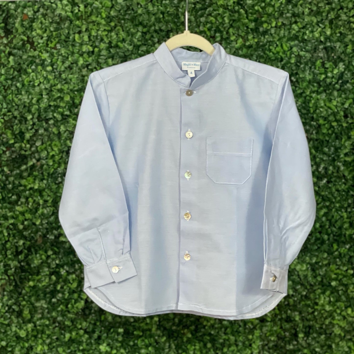 Tab Collar Shirt - Blue Oxford
