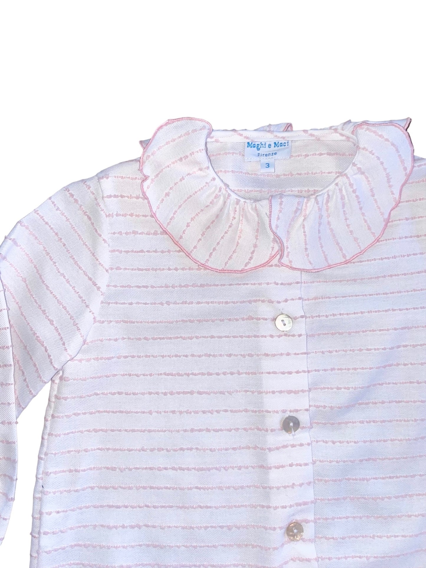 Embroidered Pink Stripe Blouse