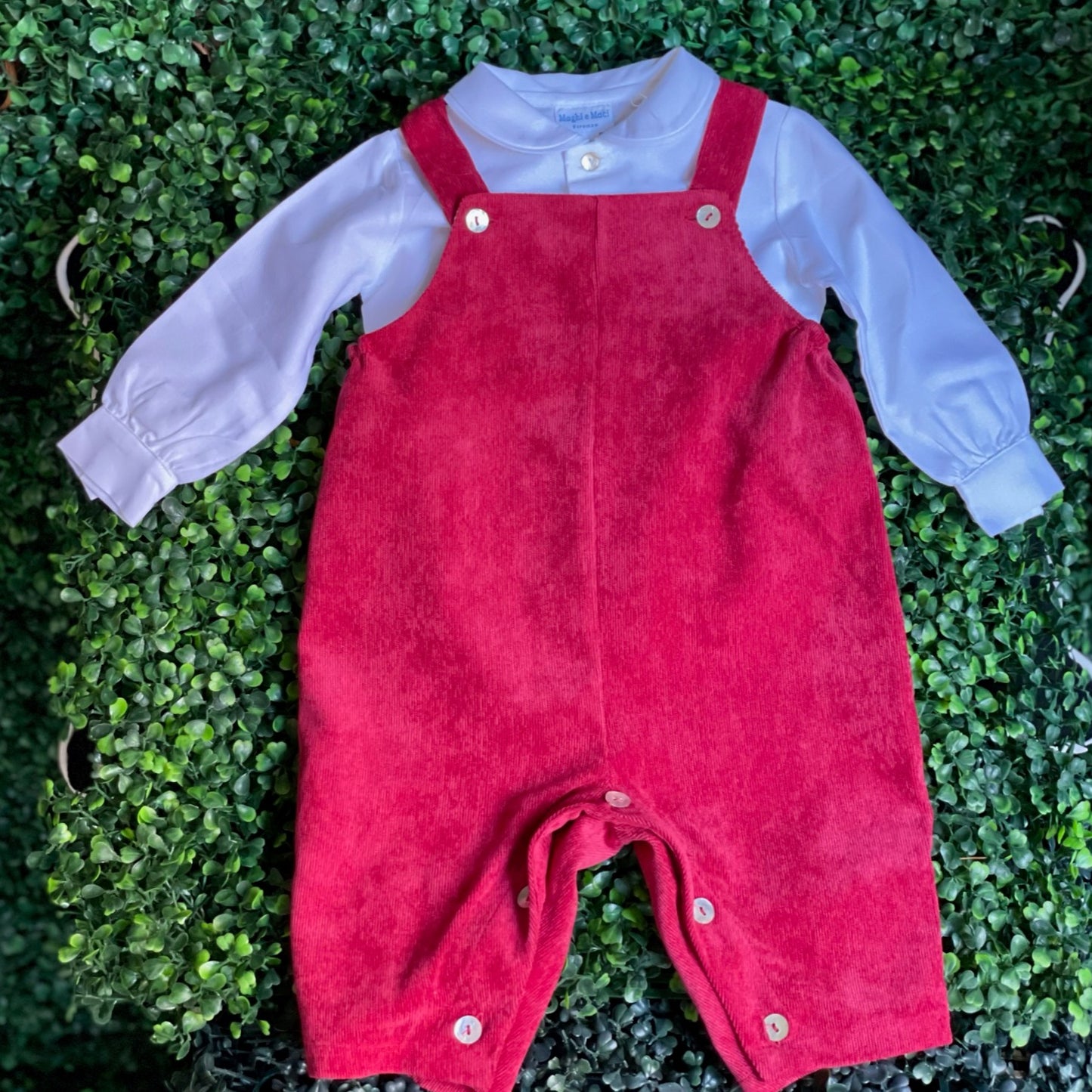 Corduroy Tomaso Overalls - Cranberry
