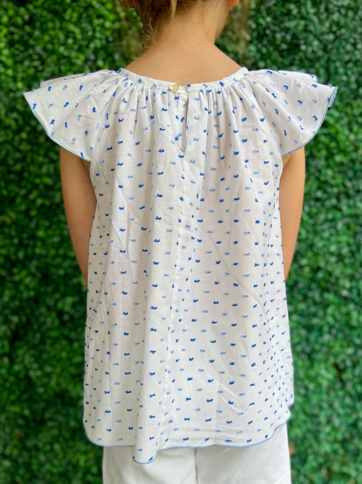 Vanessa Blouse - Blue Plumeti