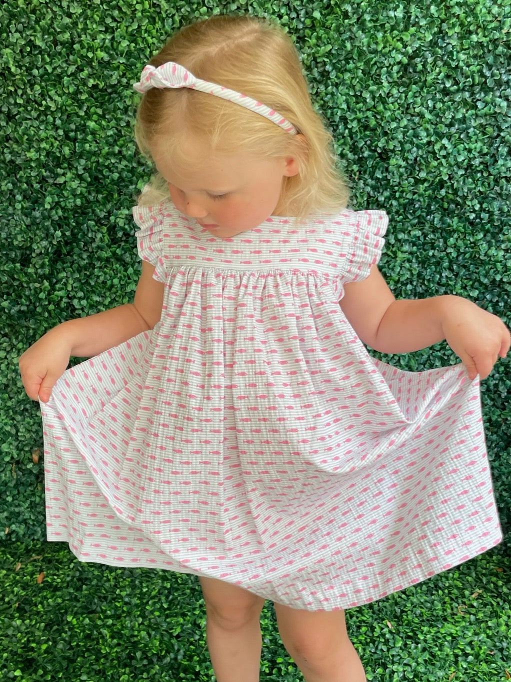 Alessia Dress - Pink Fish