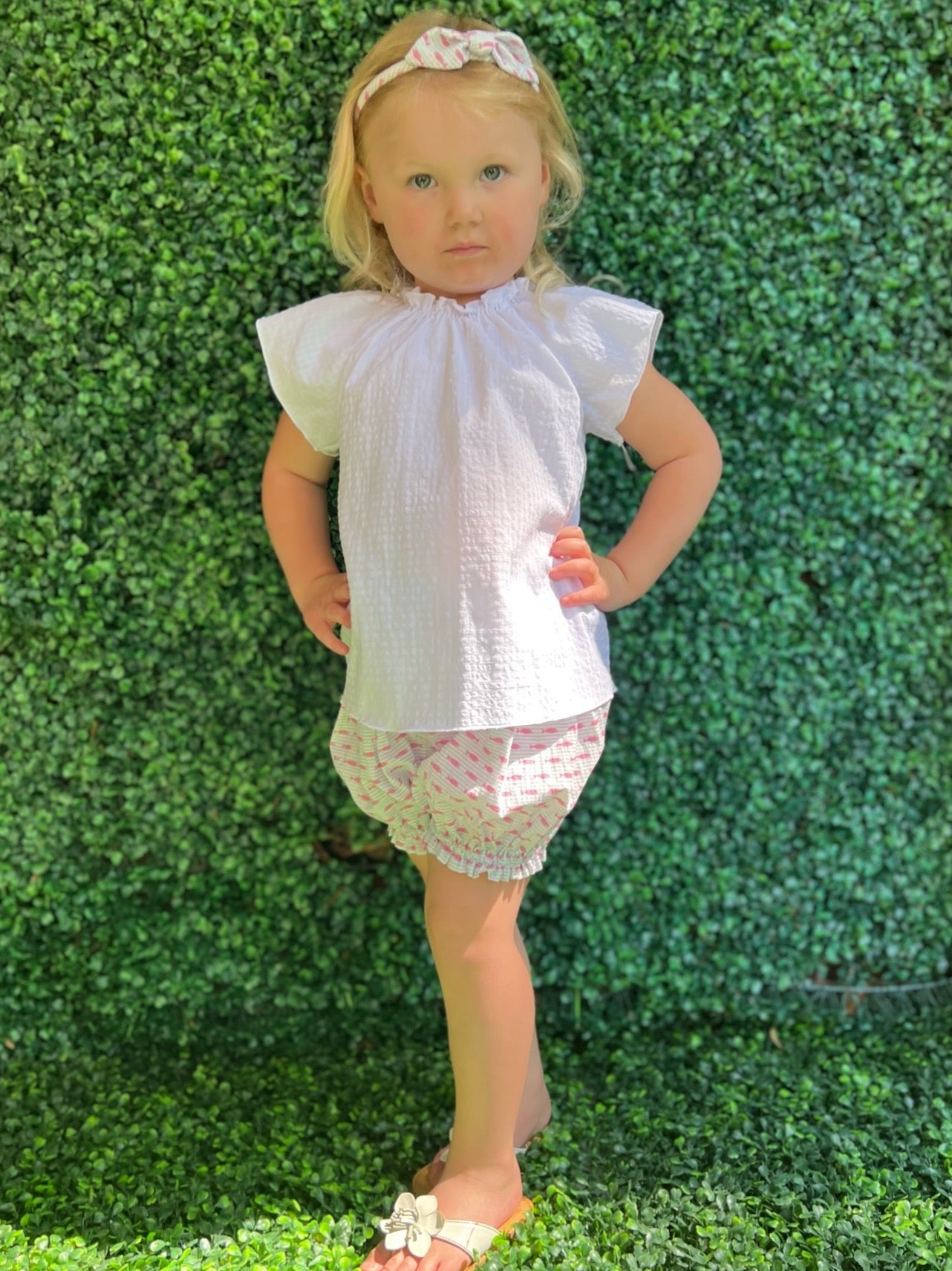 Girl Bloomer Shorts - Pink Fish