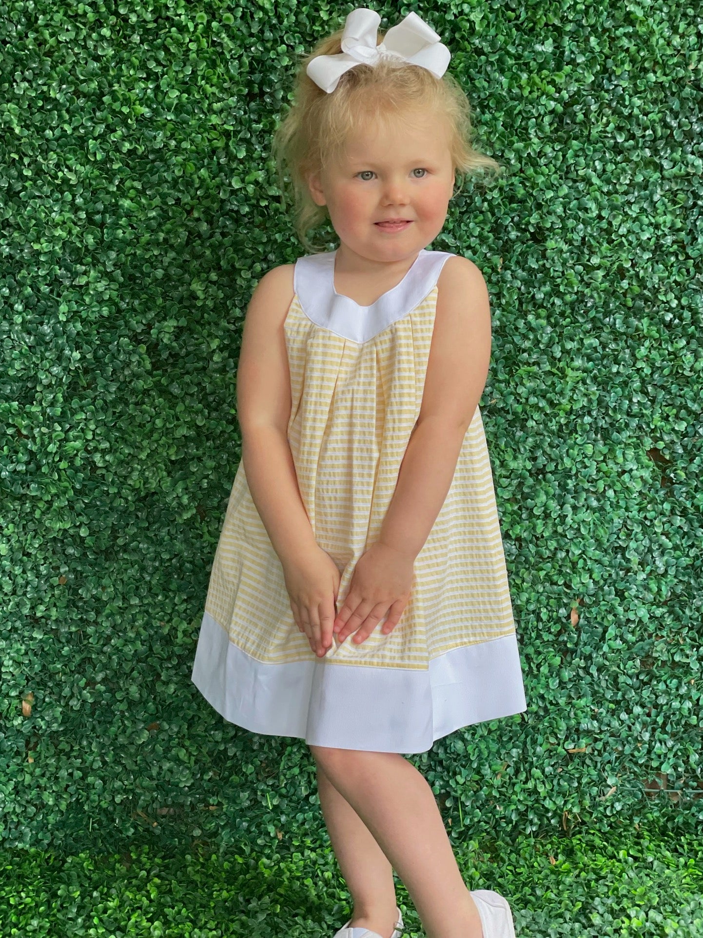 Marinella Dress - Yellow Stripe