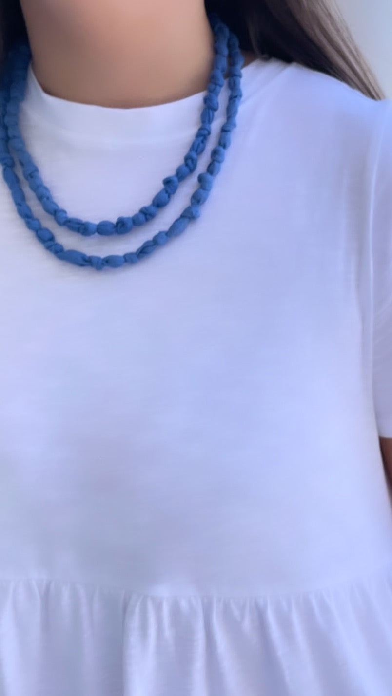 Linen Necklace - Dark Blue