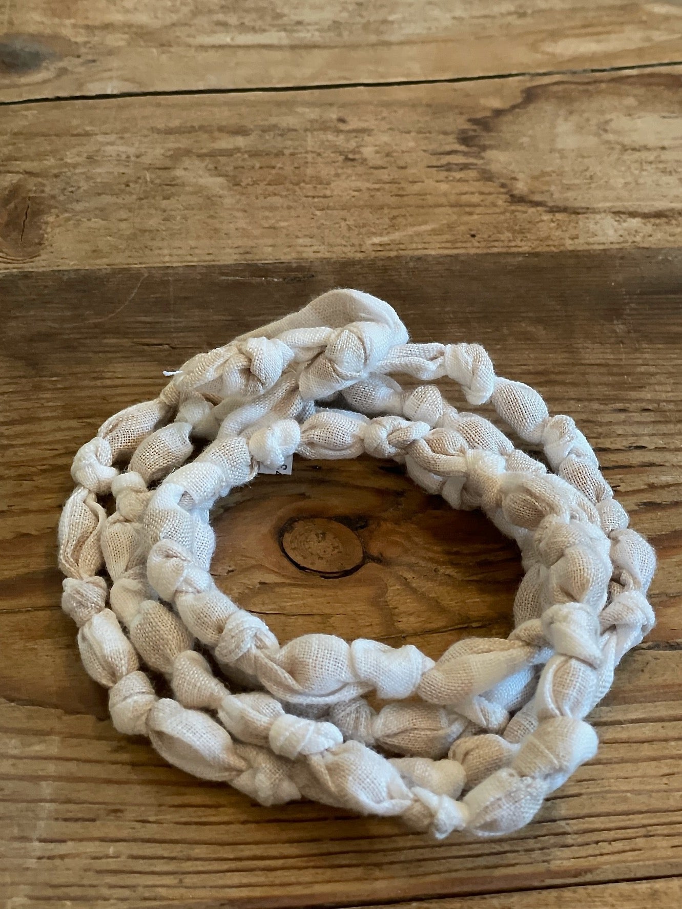 Linen Necklace - White/Tan
