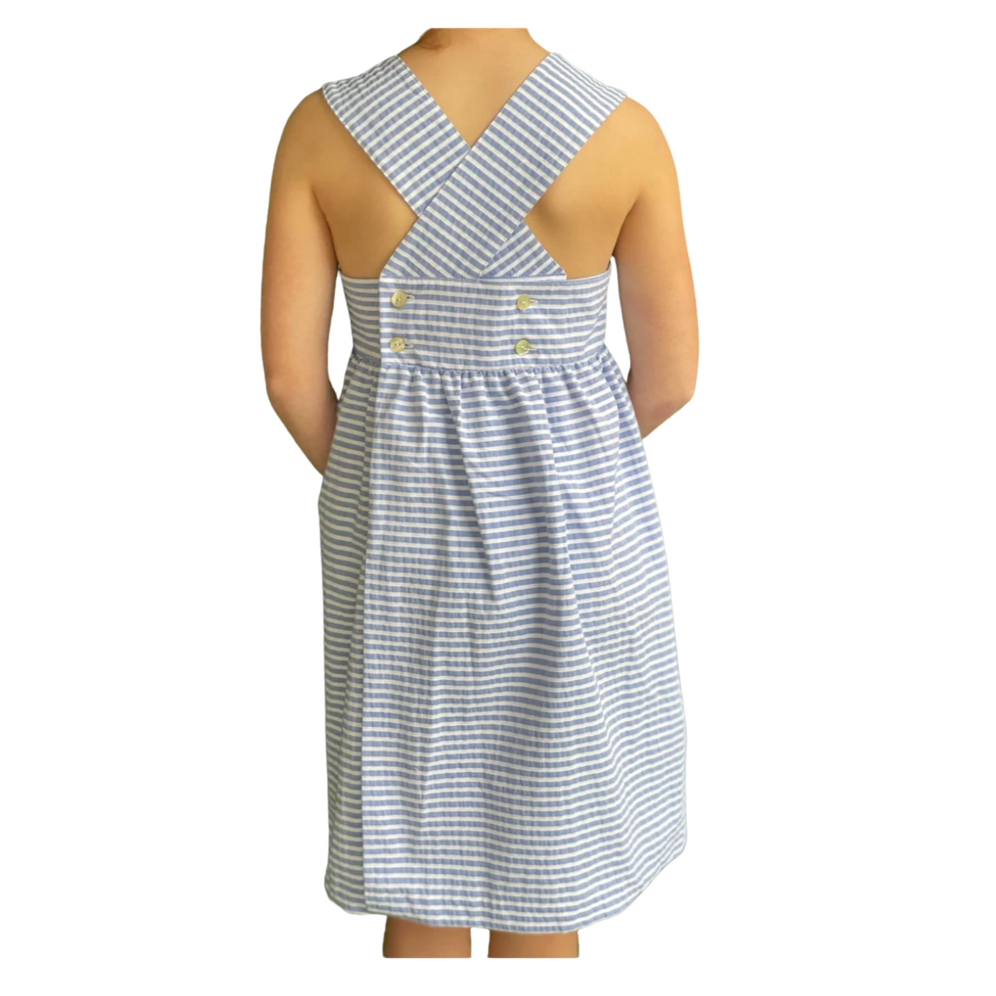 Carlotta Dress - Blue Stripe