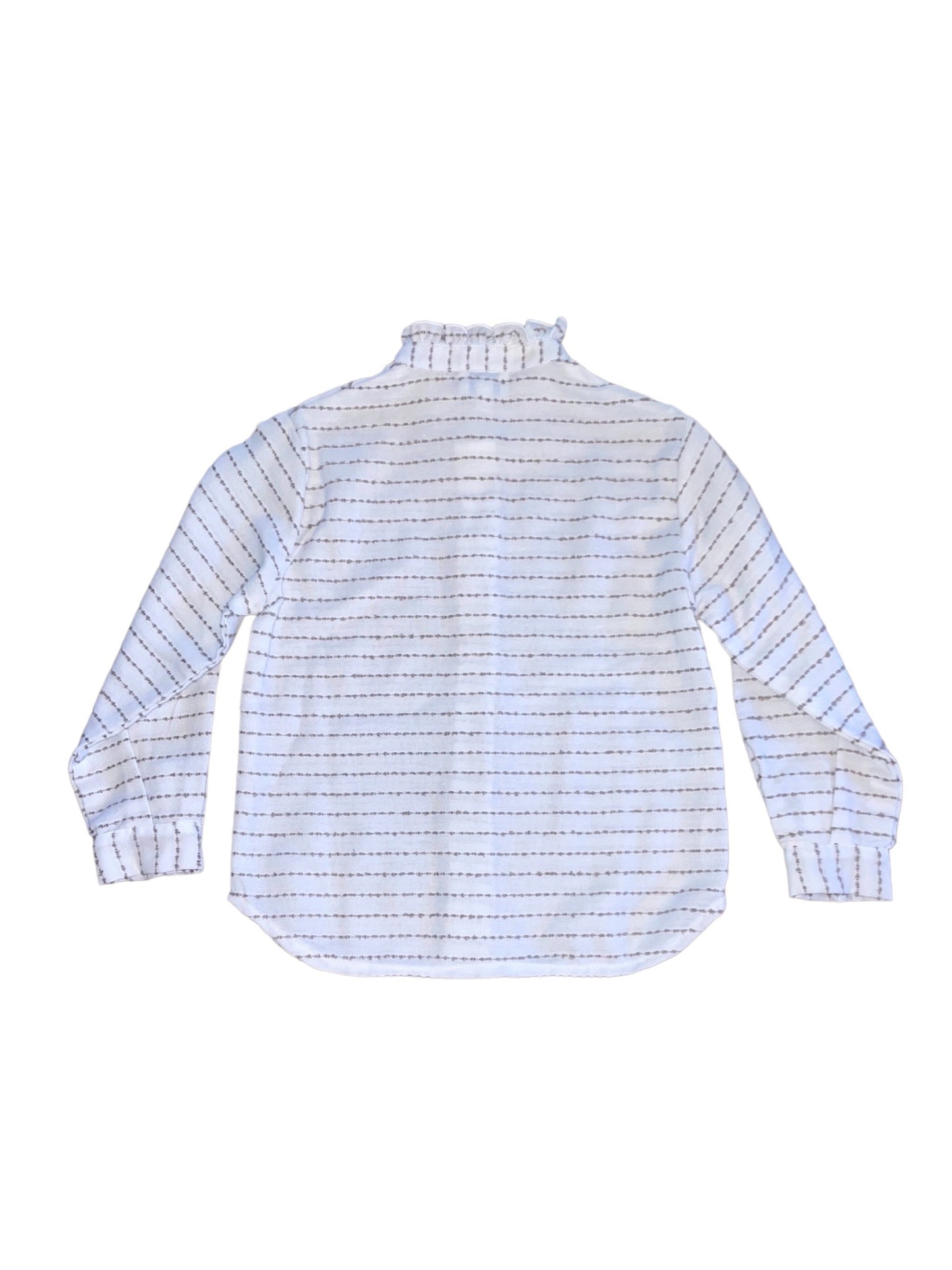 Embroidered Brown Stripe Blouse
