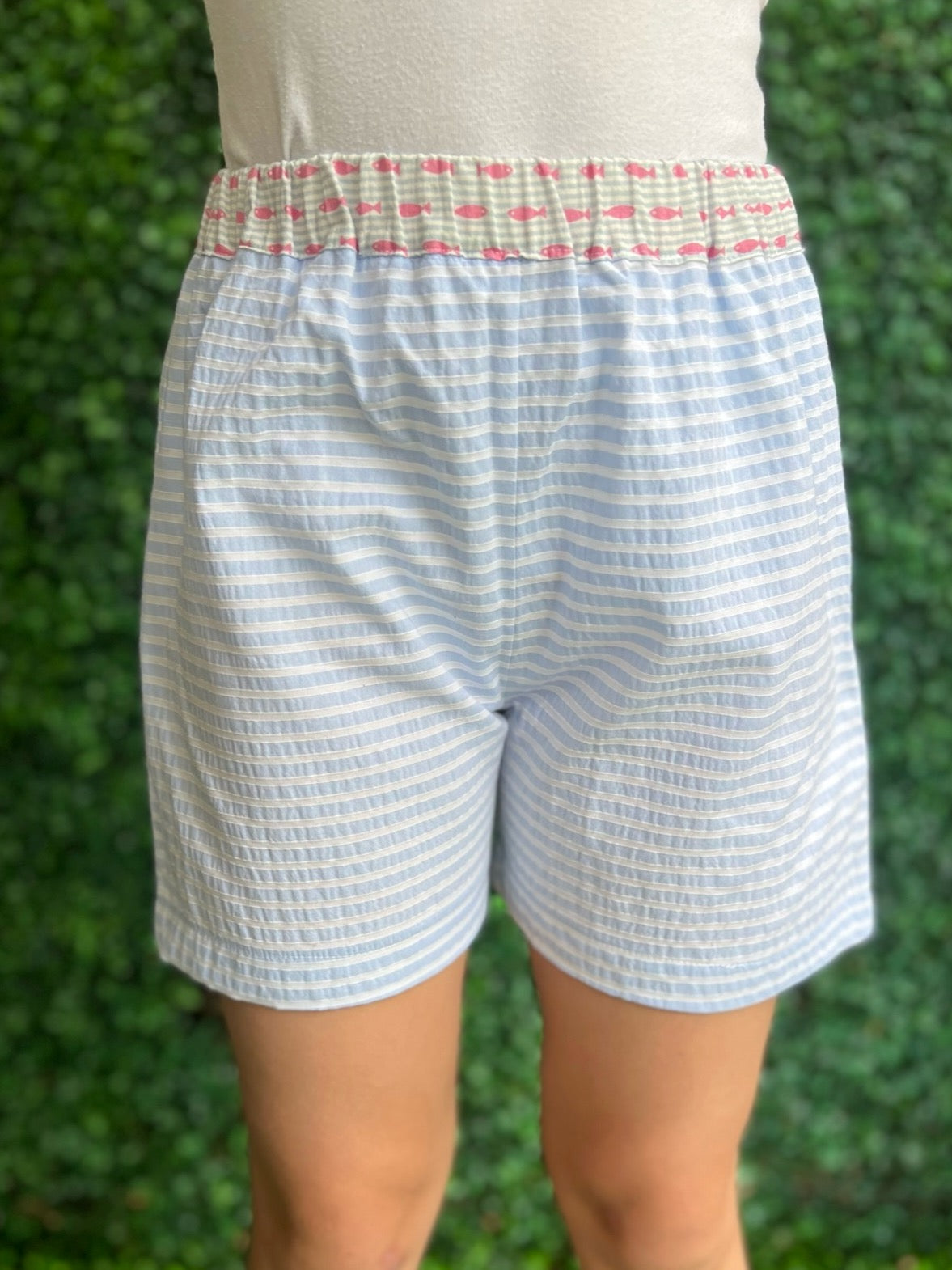 Pocket Shorts - Light Blue Stripe