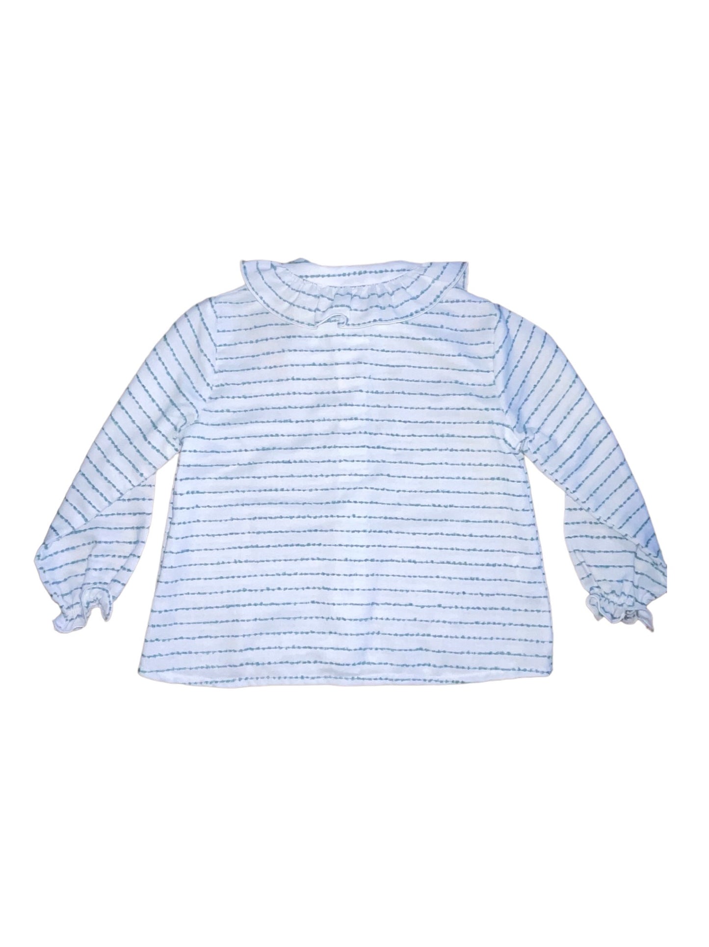 Embroidered Green Stripe Blouse