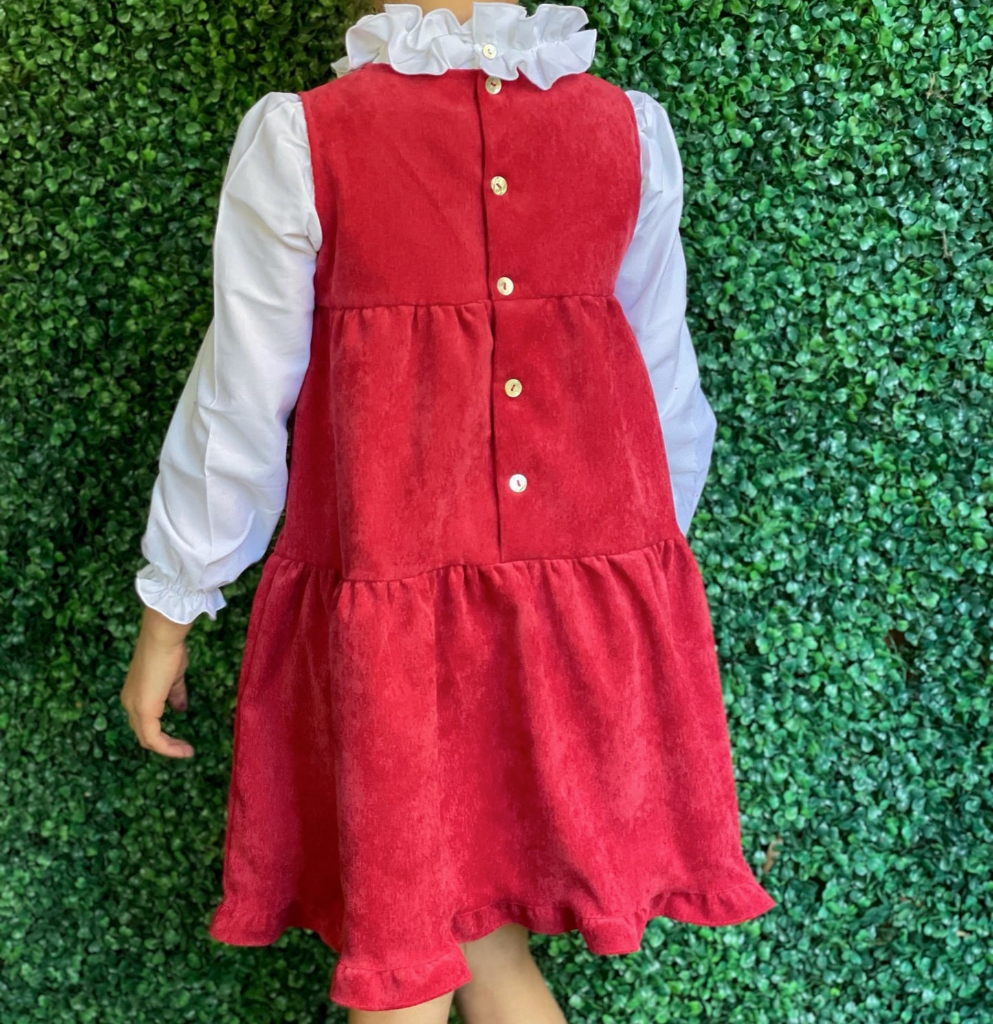 Corduroy Guia Dress - Cranberry