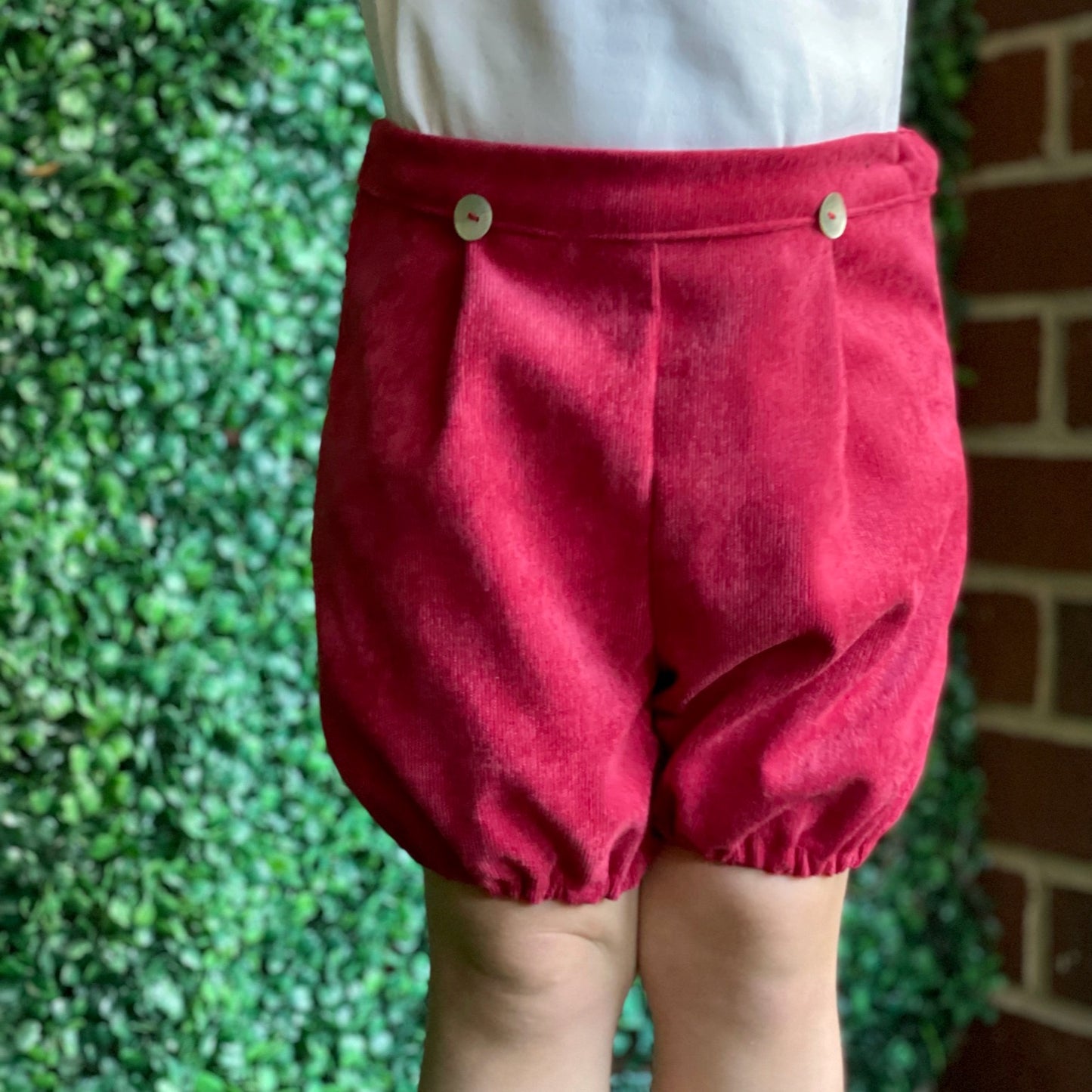 Corduroy Bloomer Shorts - Cranberry