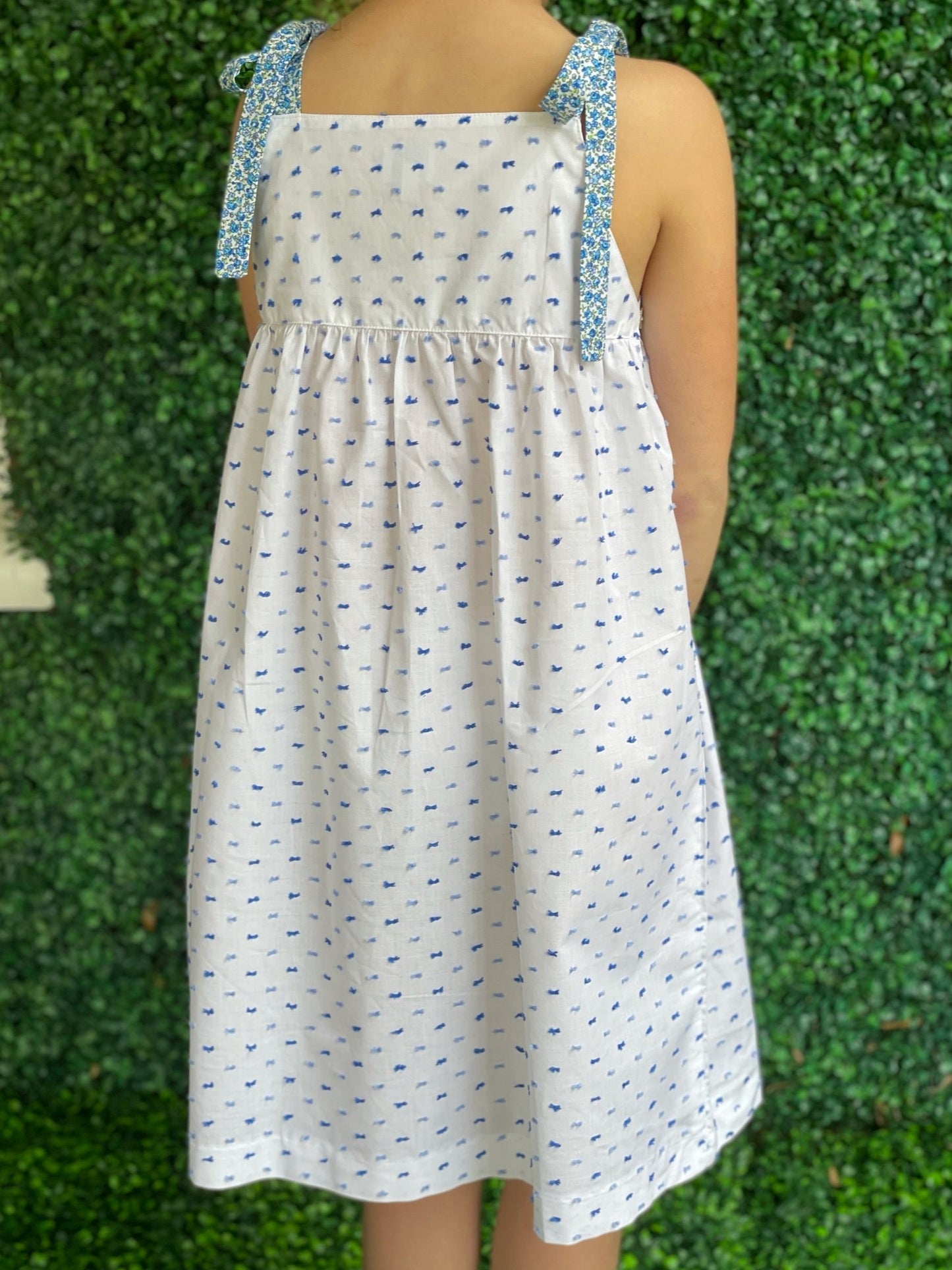 Ilaria Dress - Blue Plumeti