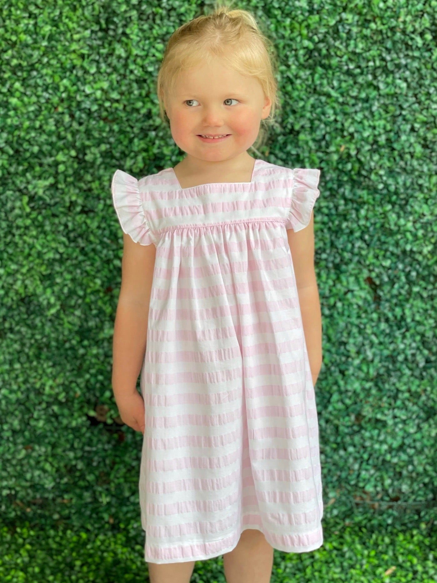 Alessia Dress - Pink Stripe