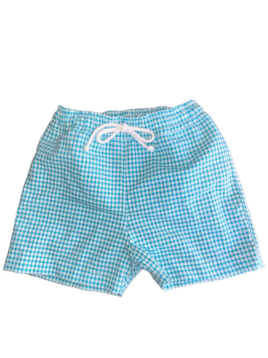 Swim Trunks - Teal Gingham