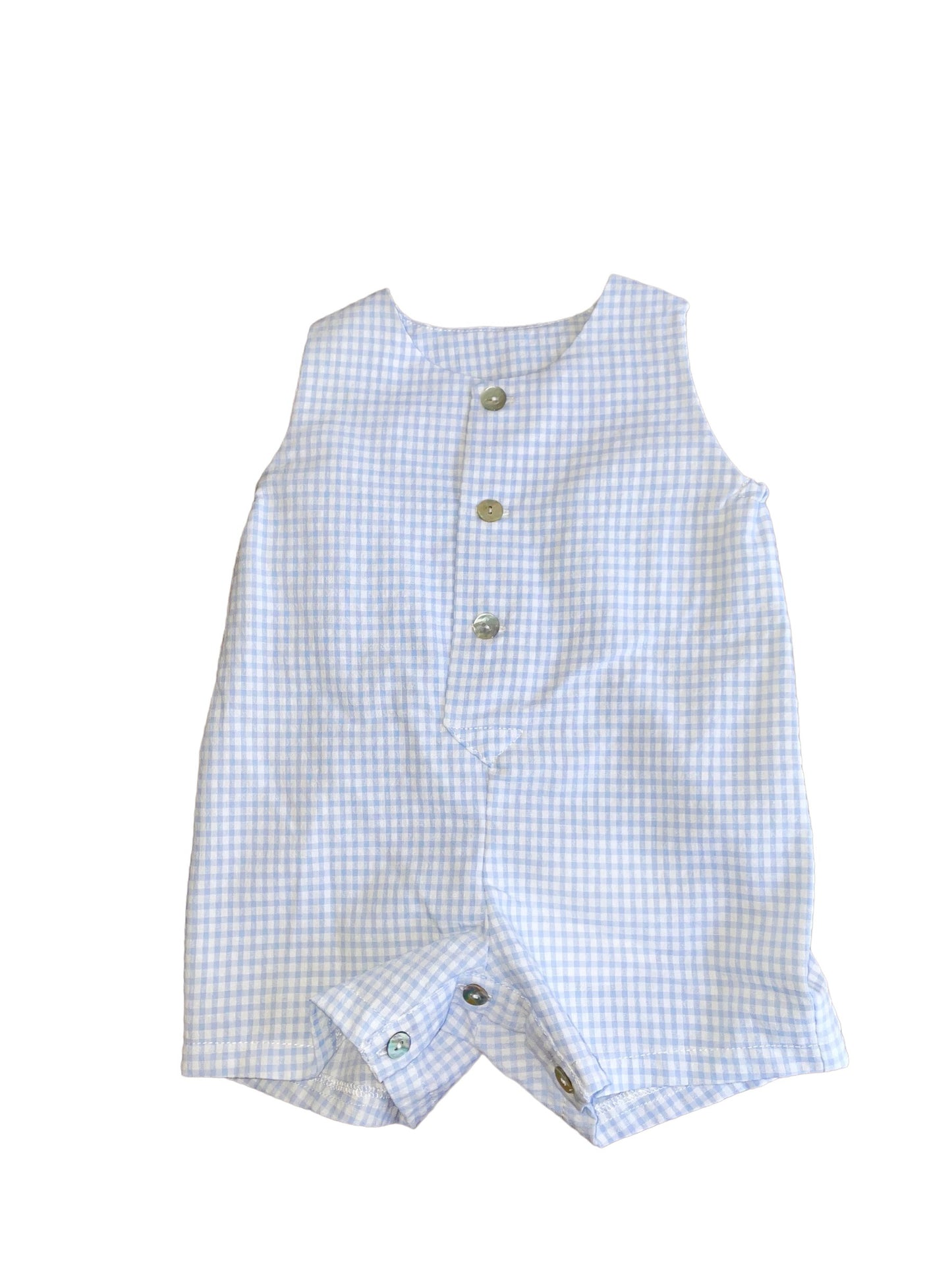 Leone Romper - Light Blue Gingham