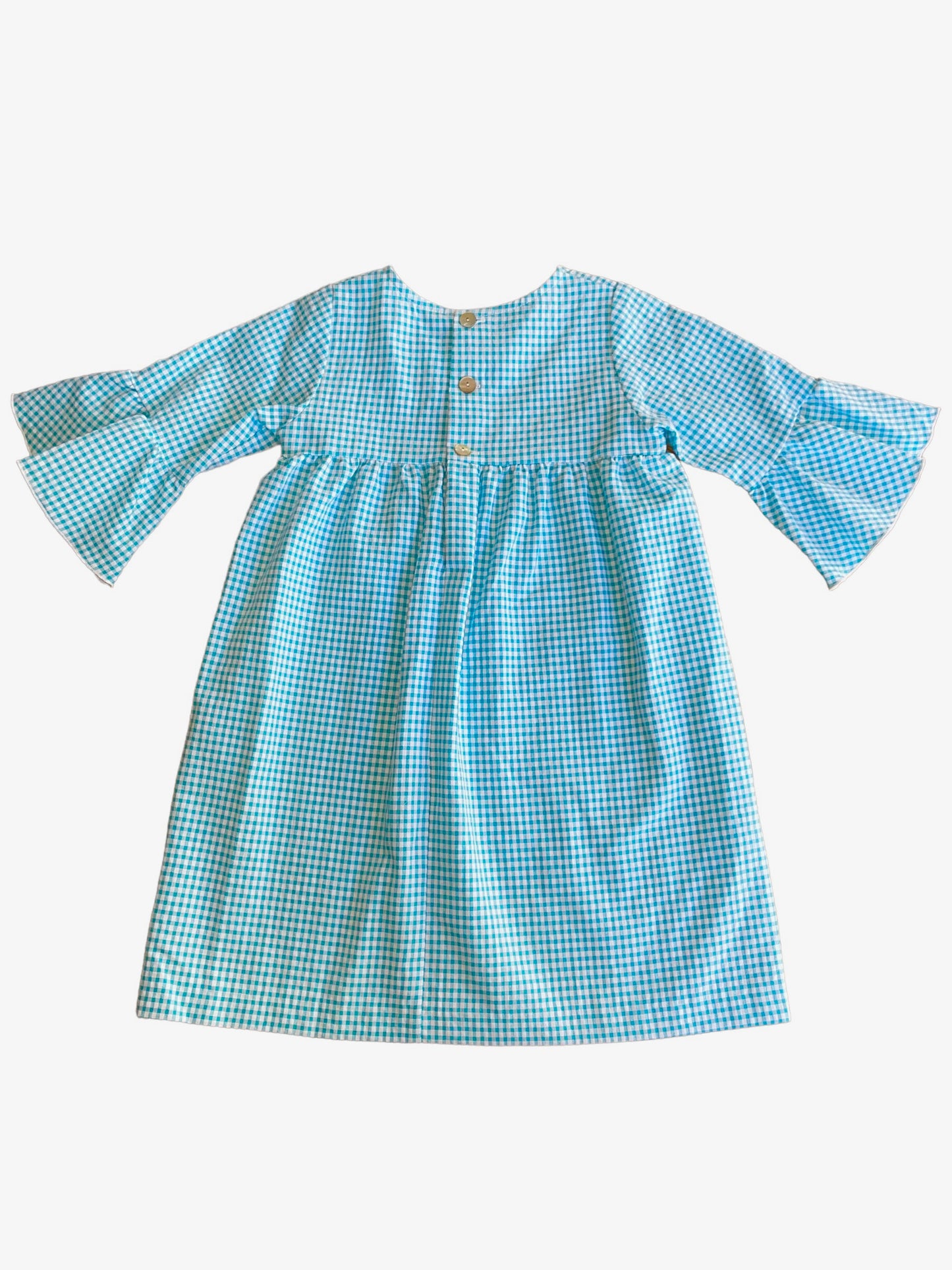 Guia Dress - Teal Gingham