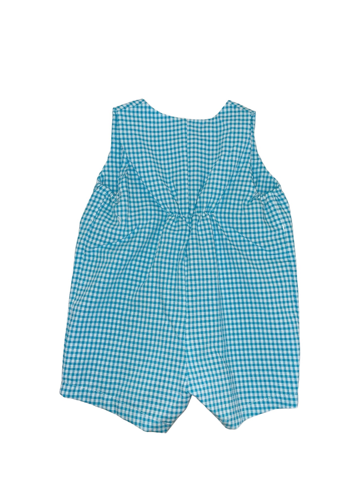 Leone Romper - Teal Gingham