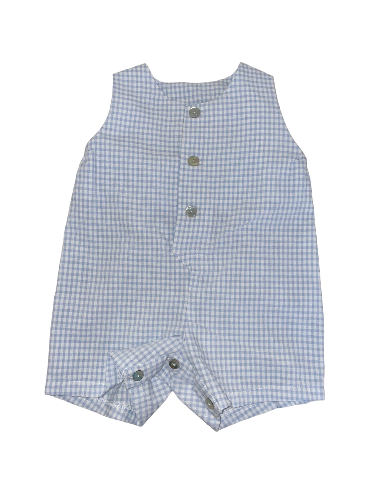 Leone Romper - Light Blue Gingham