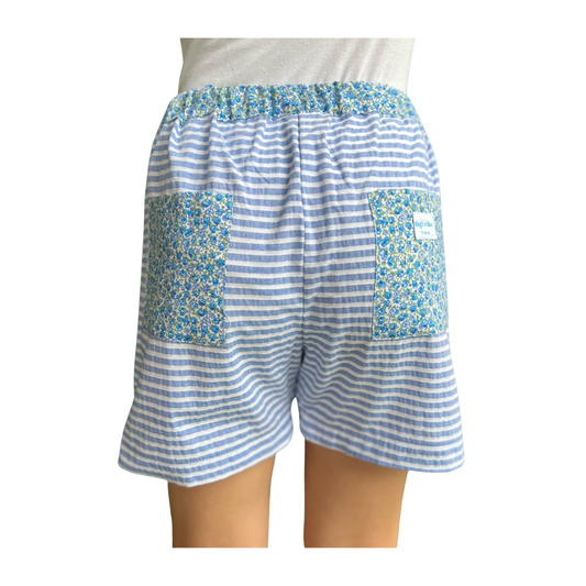 Pocket Shorts - Dark Blue Stripe