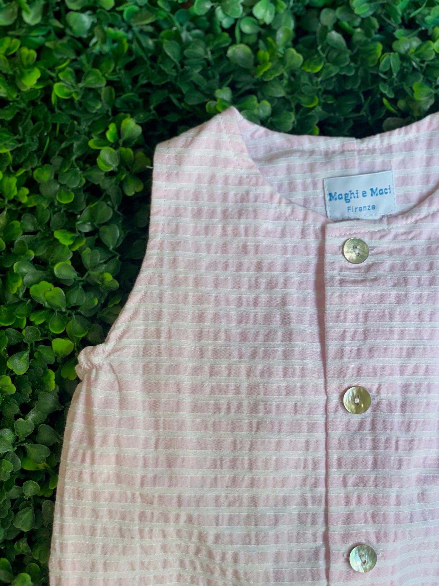 Leone Romper - Pink Stripe