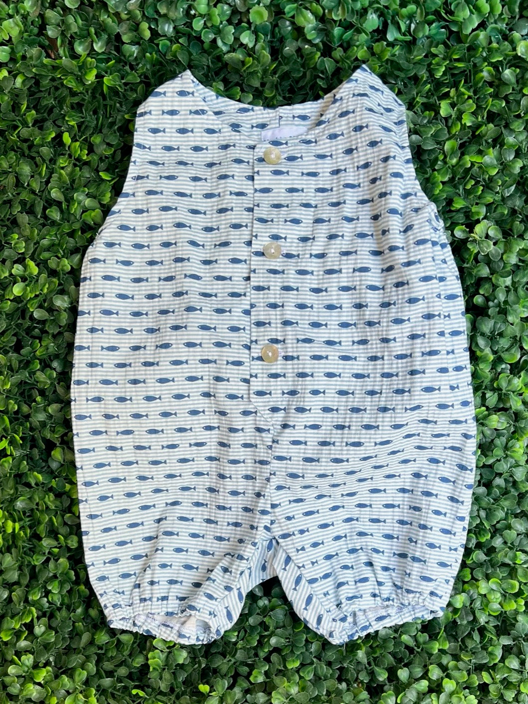 Leone Romper - Blue Fish