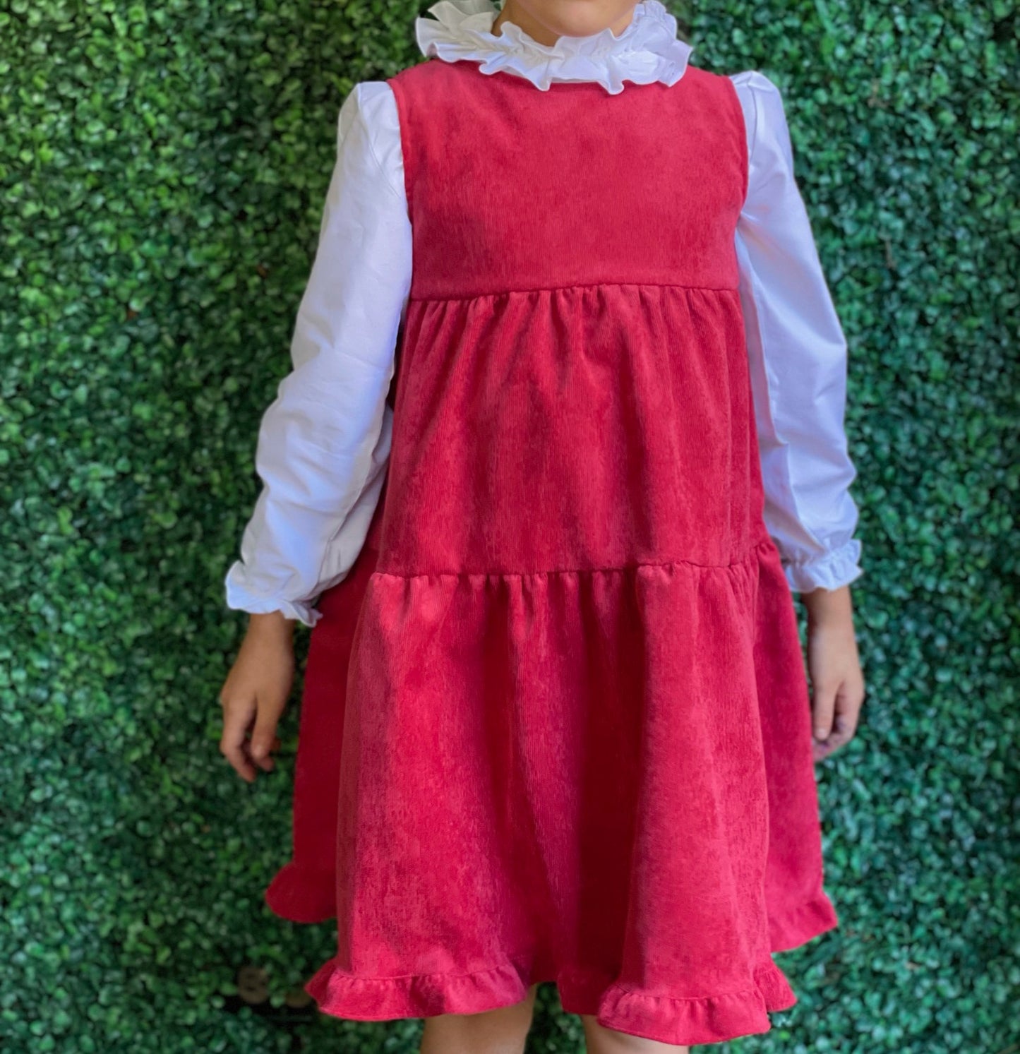 Corduroy Guia Dress - Cranberry
