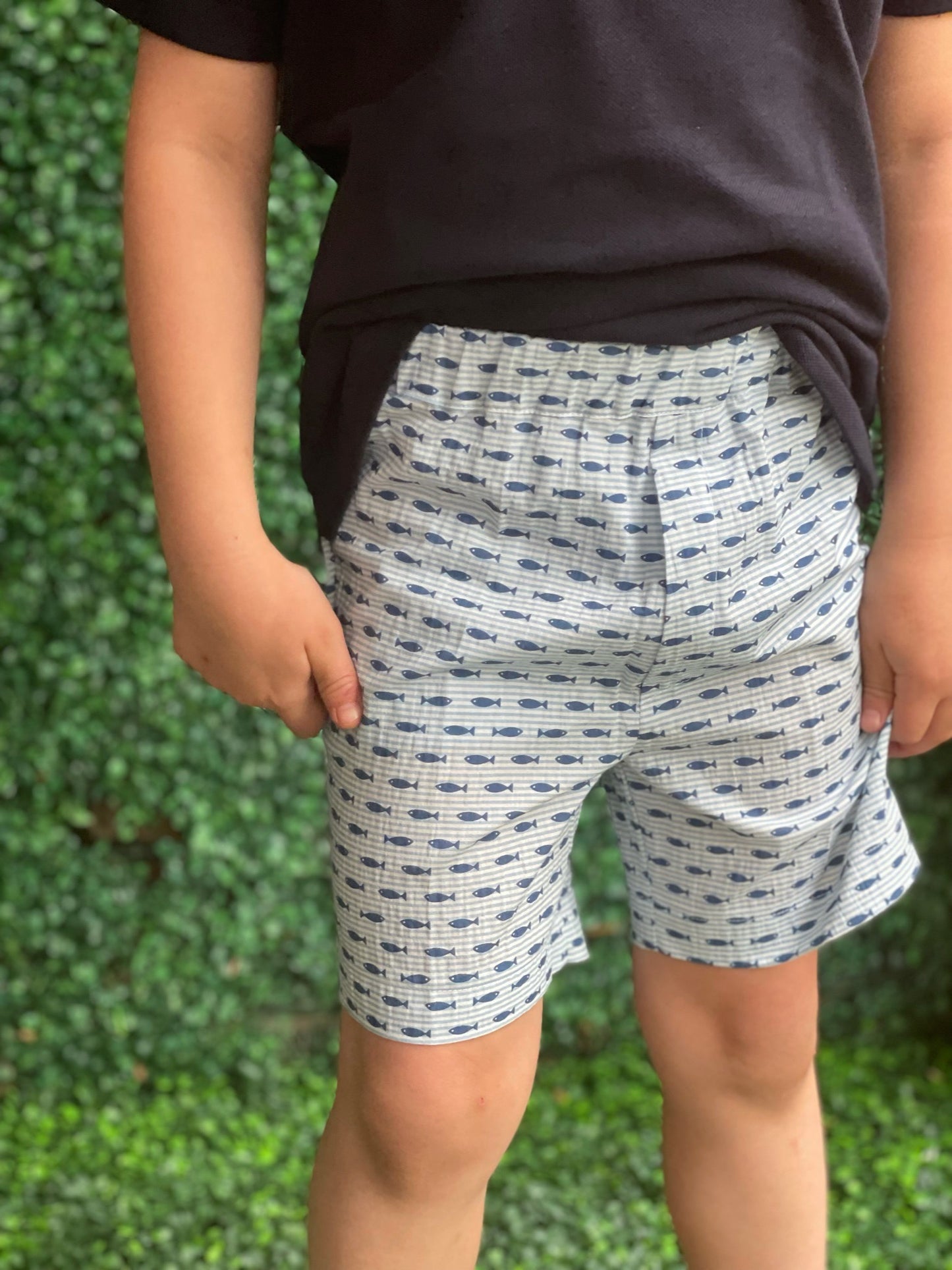 Polo/Shorts Set - Blue Fish
