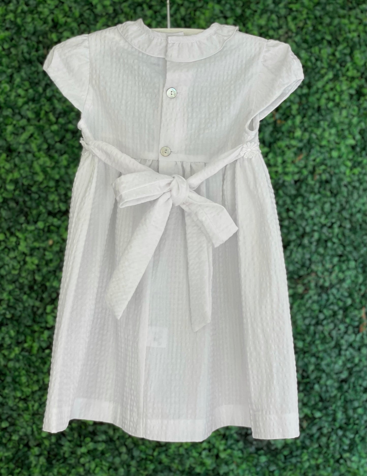 Bambola Dress - White Seersucker