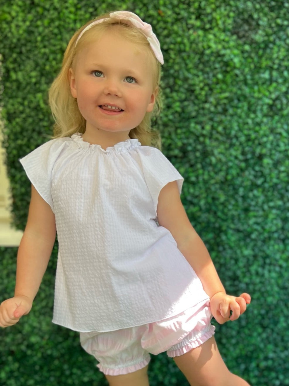 Girl Bloomer Shorts- Pink Stripe