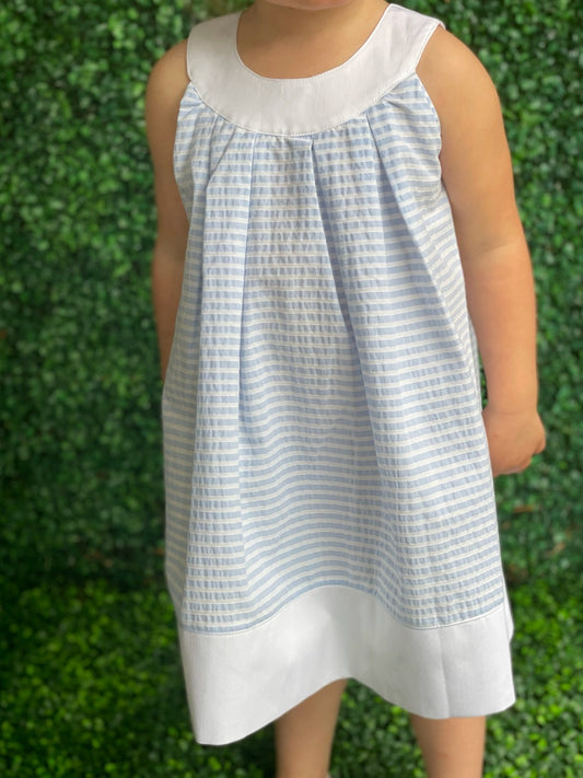 Marinella Dress - Light Blue Stripe