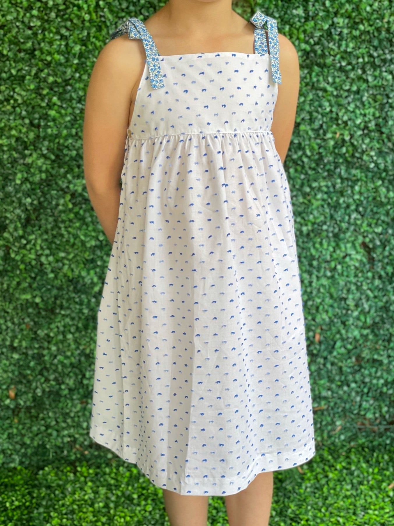 Ilaria Dress - Blue Plumeti