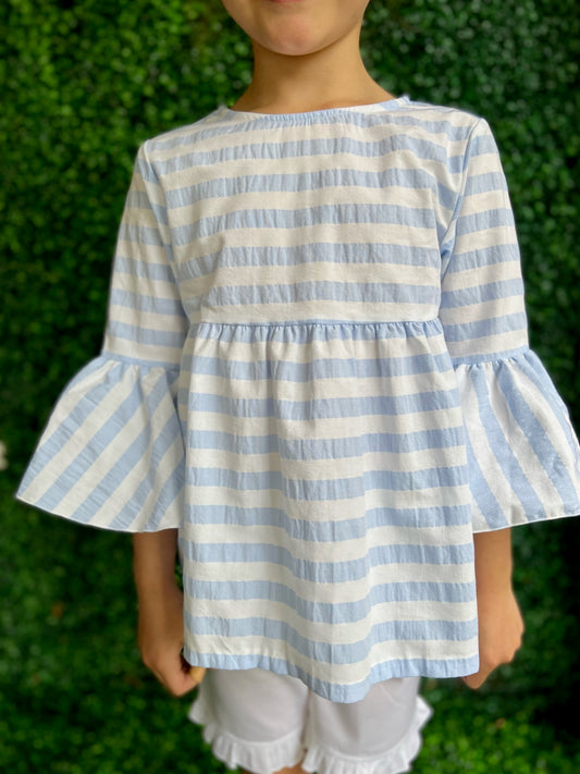Guia Blouse- Blue Stripe