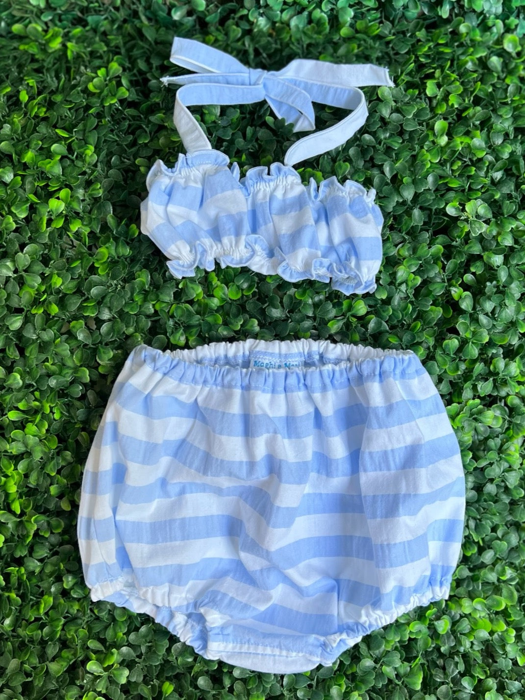 Bloomer Bikini - Blue Stripe