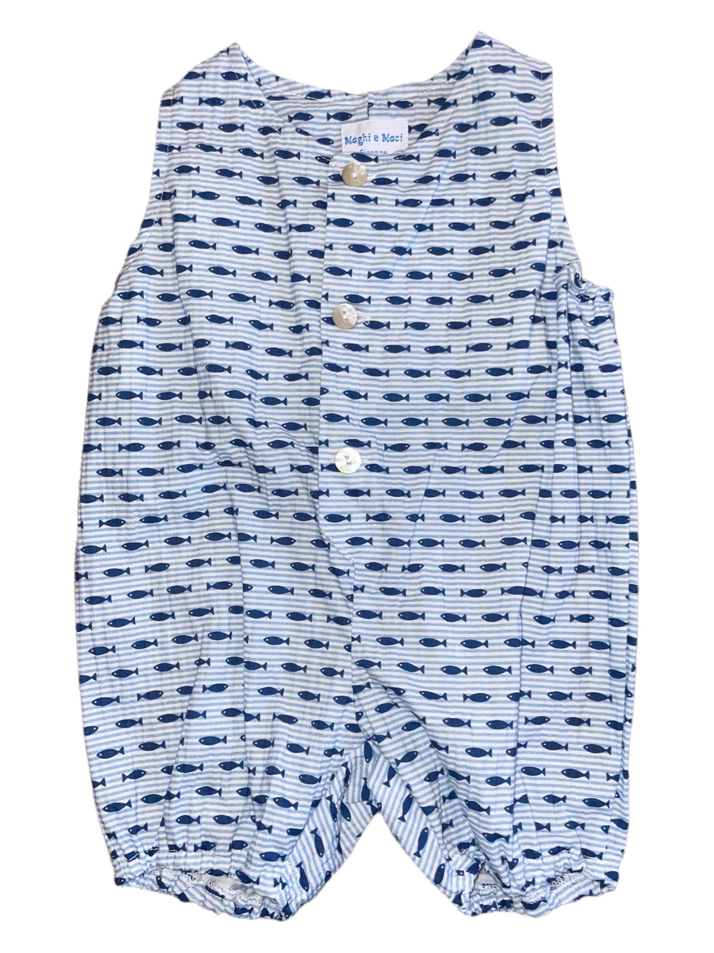 Leone Romper - Blue Fish
