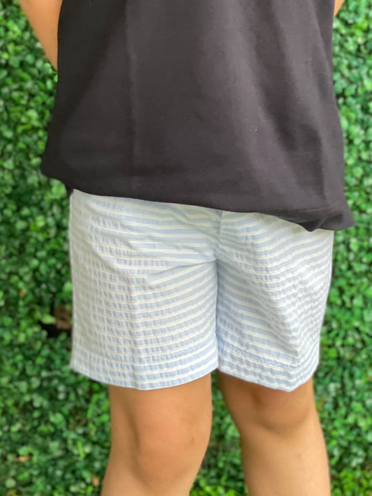Boy Short - Light Blue Stripe