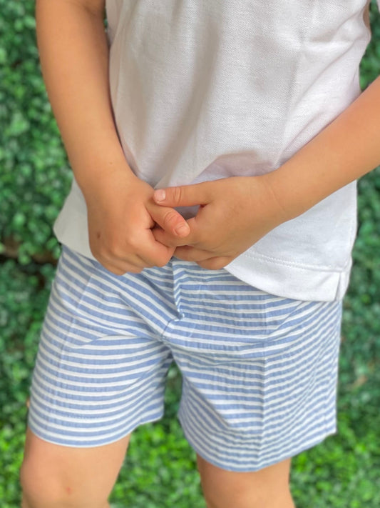 Boy Short - Dark Blue Stripe