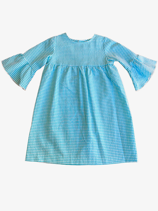 Guia Dress - Teal Gingham