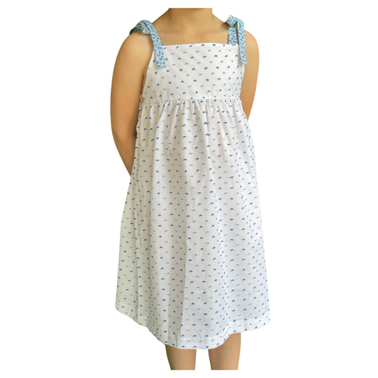 Ilaria Dress - Blue Plumeti